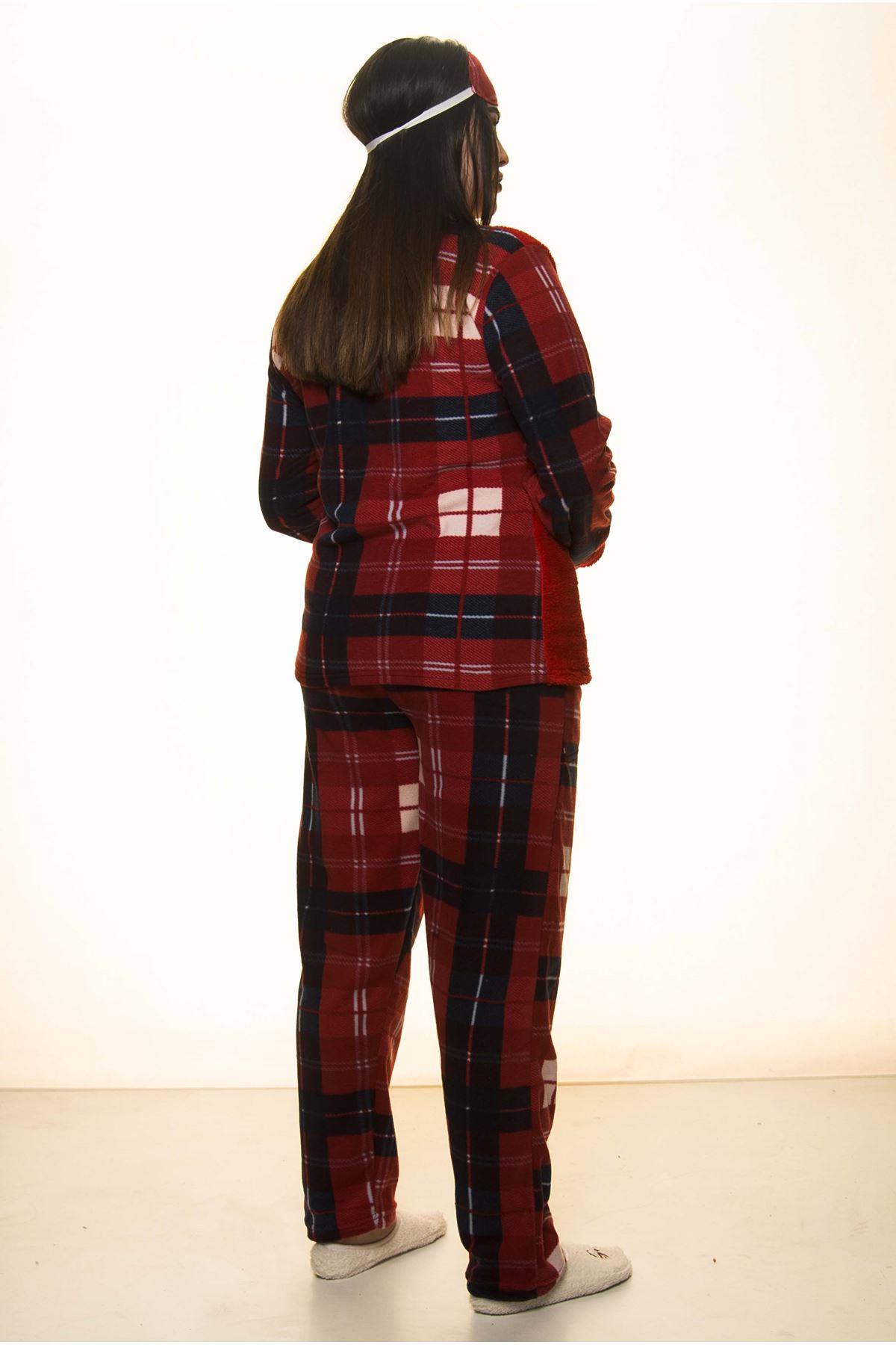 Welsoft Polar Kırmızı Kışlık Pijama Takımı 32C-1465