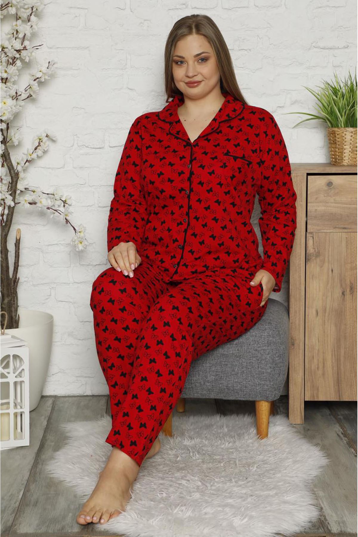 Penye Büyük Beden Pijama Takımı 32E-1479