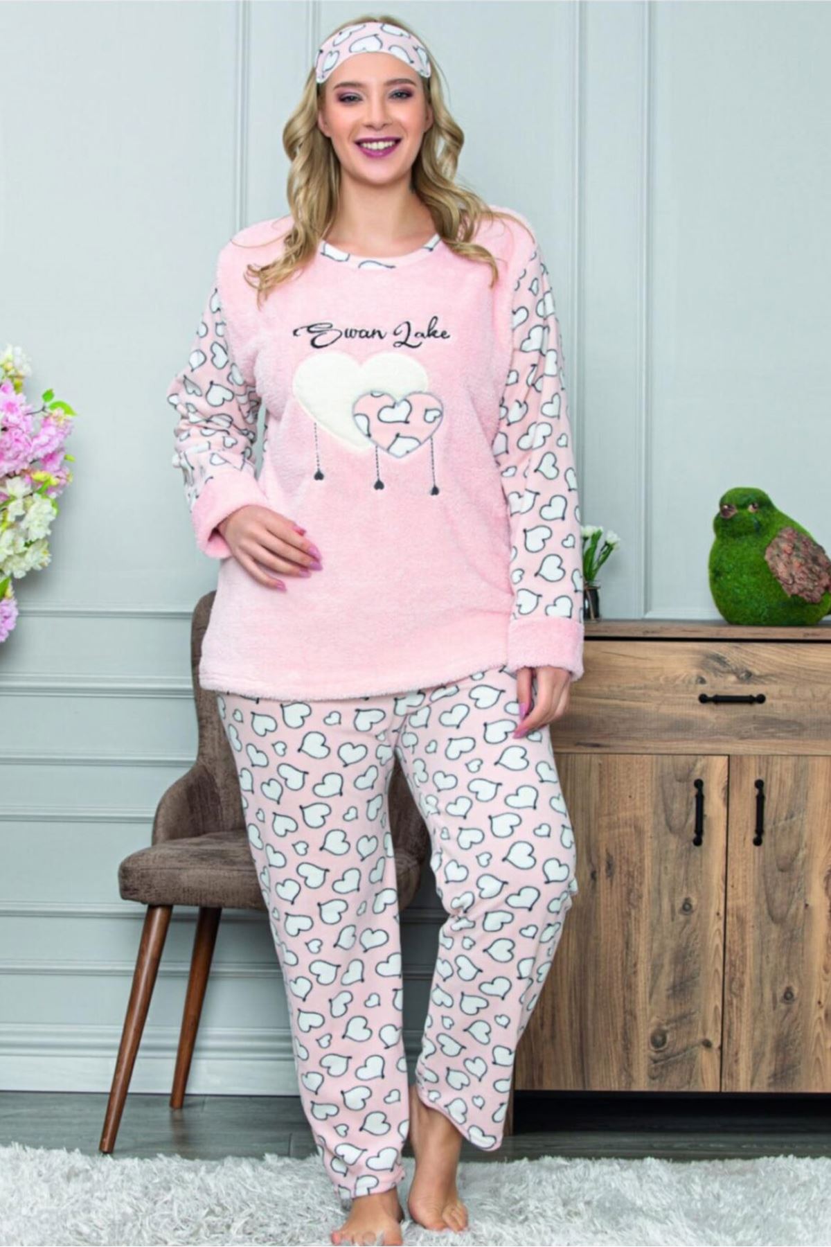 Peluş Polar Kışlık Pijama Takımı 32C-1466