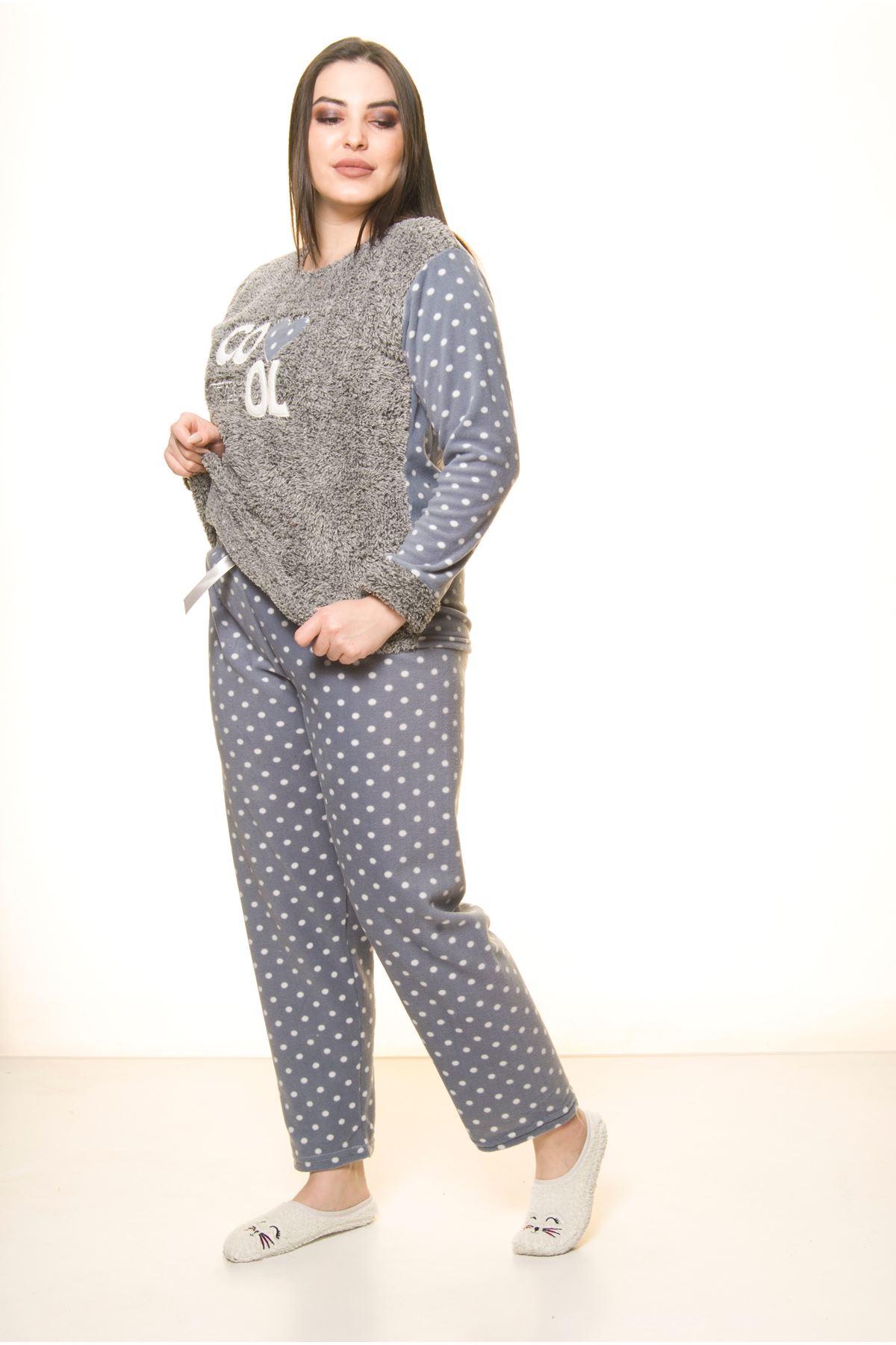 Polar Peluş Kışlık Pijama Takımı 32C-1514