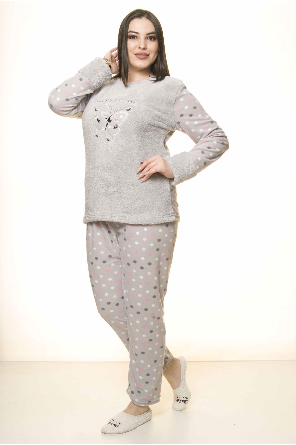 Polar Peluş Kışlık Pijama Takımı 32C-1524