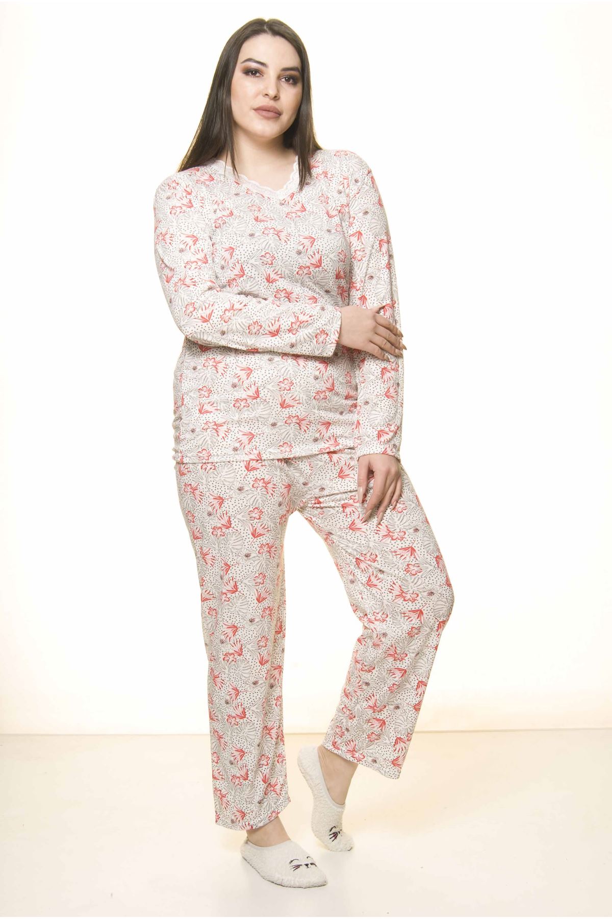  Geniş Kesim Büyük Beden Pijama Takımı 31A-1559