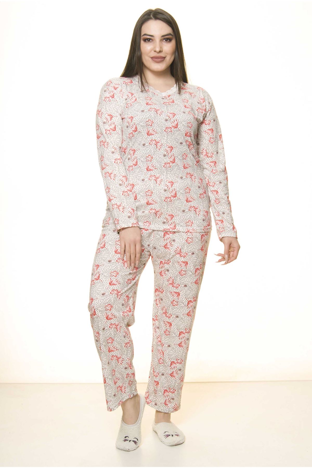  Geniş Kesim Büyük Beden Pijama Takımı 31A-1559