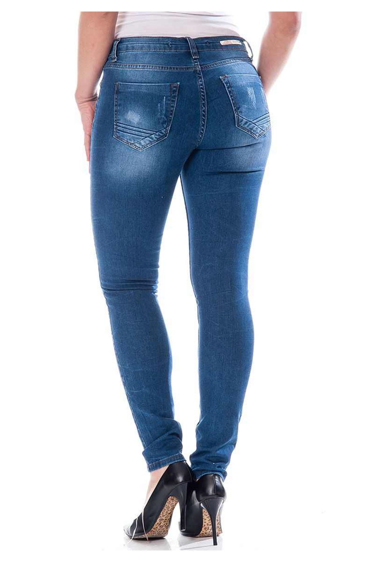 Lacivert Kadın Kot Pantolon 5A-110817